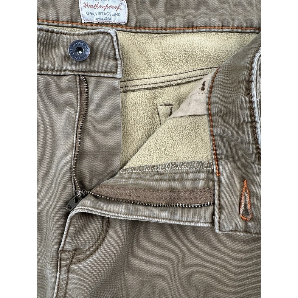 Weatherproof Vintage Men's Fleece Lined Tan Jeans Size 38x30 - Picture 6 of 11